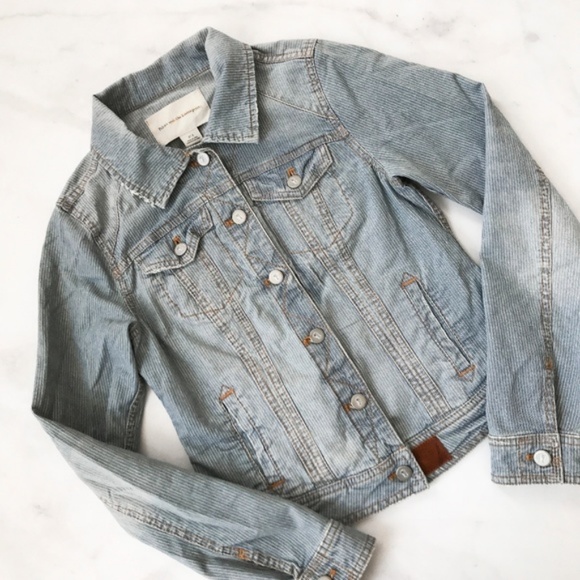 Anthropologie Pilcro Railroad Stripe Denim Jacket - Picture 3 of 5